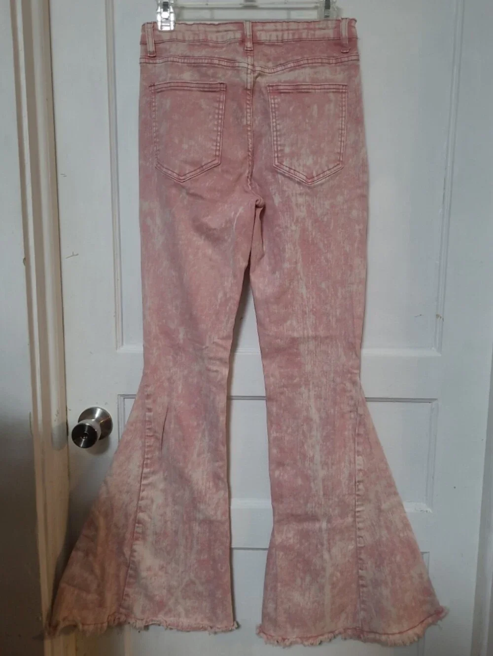 Wysteria Lane Acid Wash Pink Bell Bottom Jeans Medium 8